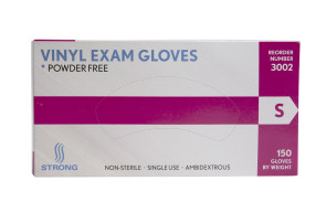 Strong MFG Small Vinyl Exam Gloves, 150 per box