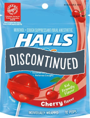 (Discontinued)Halls Kids SoreThroat & Cough Pops, 10 per bag