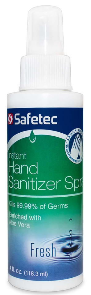 Safetec® Instant Hand Sanitizer Spray, 4 oz bottle