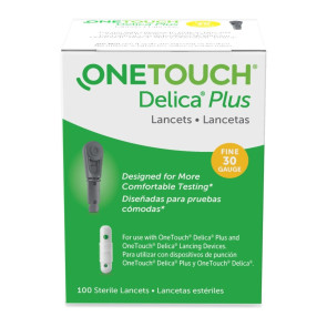 OneTouch® Delica® Plus 30 Gauge Lancets, 100 per box