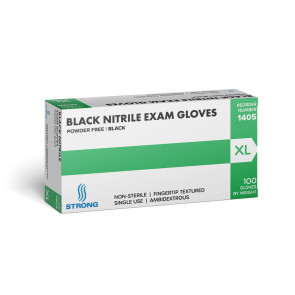 Strong MFG Black Nitrile Exam Gloves, X-Large,100/box