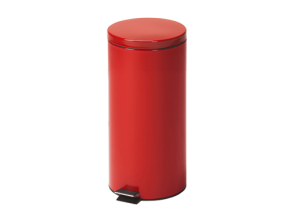 (Discontinued) Round Step-On Waste Receptacle, 30 Quart, Red