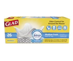 Glad® OdorShield Quick-Tie 8-Gallon Trash Bags, 26/box