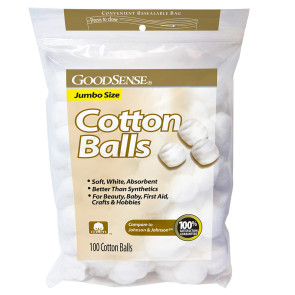 Jumbo Size Cotton Balls, 100 per bag