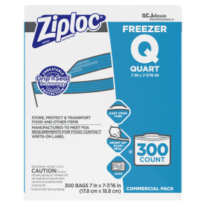 Ziploc® Brand Quart Size Freezer Bags, 300/Box