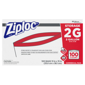 Ziploc® Brand 2 Gallon Storage Bags, 100/Box