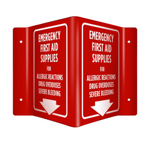Emergency First Aid Supplies Wall Sign