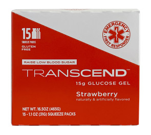 Transcend™ Strawberry Glucose Gel, 15/box