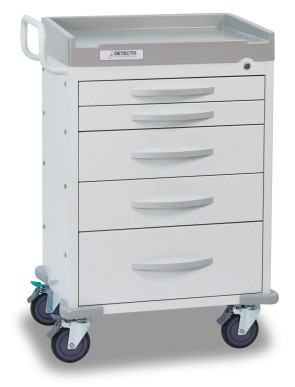 DETECTO® 5-Drawer RESCUE Medical Cart, White