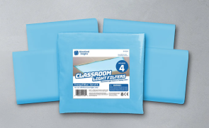 Fluorescent Light Filters, Blue, 2" x 4", 4 per pack