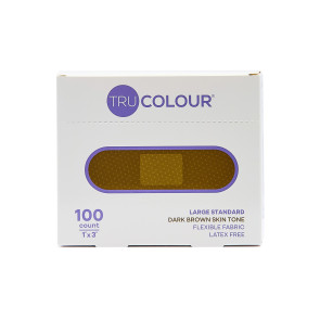 Tru-Colour® Flexible Fabric Bandages, 1" x 3" Dark, 100/Box