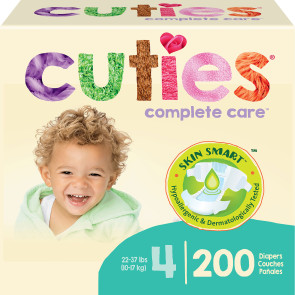 Cuties® Baby Diapers, Size 4, 200/case