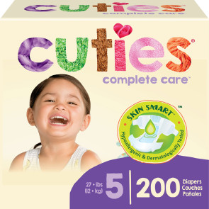 Cuties® Baby Diapers, Size 5, 200/case