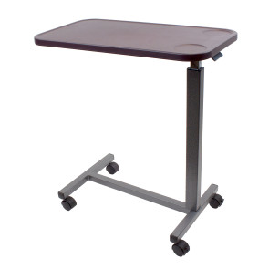 Plastic Overbed Table, Dark Brown