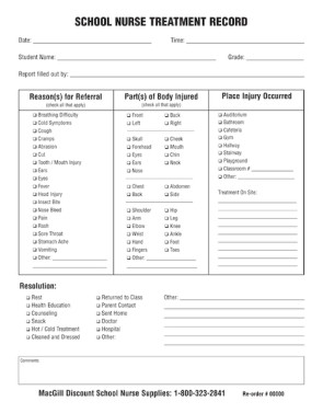 Treatment Record Form