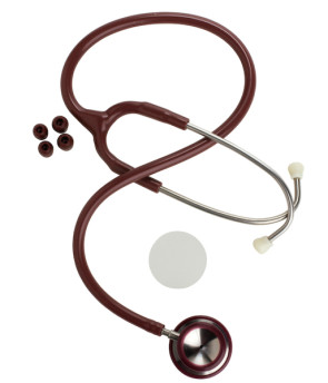 Stainless Steel Dual Head Stethoscope, Burgundy