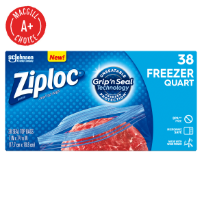 Ziploc® Heavy Duty Freezer Bags, 7" x 8", Quart Size (38/Bx)