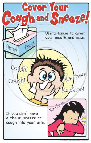 Cover Your Cough and Sneeze! Laminated Poster