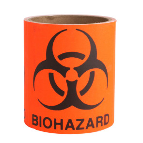 Biohazard Labels, 4" x 4", 50/Roll