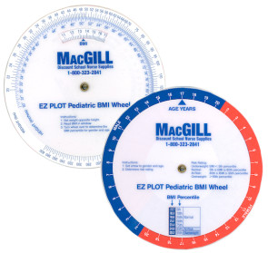 EZ Plot Pediatric BMI Wheel, No Chart Needed!