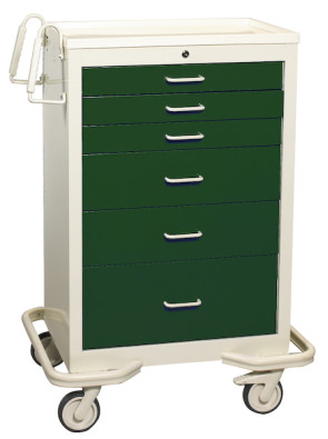 Hunter Green 6-Drawer Treatment/Procedure Cart