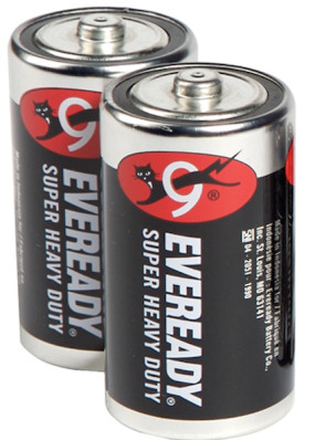 Eveready® Energizer® "D" Flashlight Batteries, 2/Pack