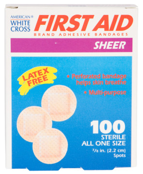 7/8" Sheer Spot Bandages, 100/Box