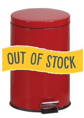 (Out of Stock) Round Step-On 5 Gallon Waste Receptacle, Red