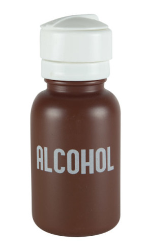 Brown Liquid Dispenser, Labeled Alcohol, 8 Oz.