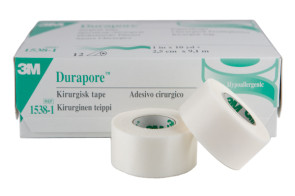 3M™ Durapore™ Cloth Tape, 1" x 10 Yards, 12 Rolls/Box