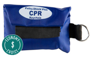 Economy CPR Face Shield in Blue Nylon Pouch w/Key Ring