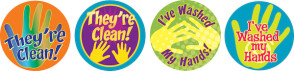 Hand Washing Stickers, 4 Designs, 200/Roll