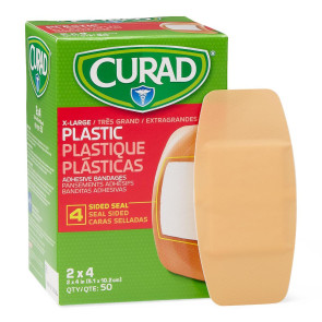 Curad 2" x 4" X-Large Plastic Bandages, 50/Box