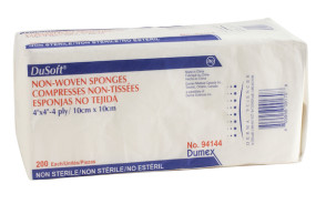 DuSoft Non-Sterile 4" x 4" Non-Woven Gauze Sponges 200/Bag