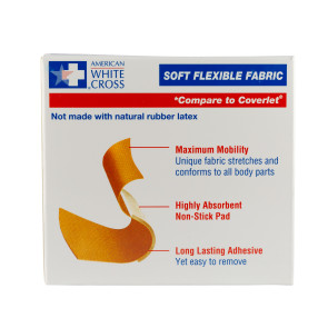 Large Fingertip Soft Flexible Fabric Bandages, 50/Box