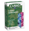 Curad® 3/4" x 3" Fabric Camo Bandages, Pink/Blue, 25/Bx