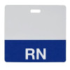 RN Badge Buddy w/Blue Border, Horizontal