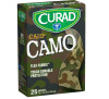 Curad® 3/4" x 3" Fabric Camo Bandages, Green, 25/Box