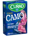 Curad® 3/4" x 3" Fabric Camo Bandages, Pink/Blue, 25/Bx