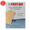 3" x 4" Non-Adherent Pads with Adhesive, 100/Box