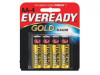 Economy "AA" Alkaline Batteries, 4/Pack