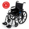 Wheelchair, 20" Seat, Padded Swing-Back Desk Arms, Footrest