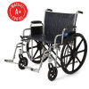 Wheelchair, 24" Seat, Padded Desk Arms/Swing-Away Footrests