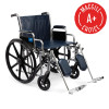 Wheelchair, 24" Seat, Padded Removable Desk Arms & Legrests