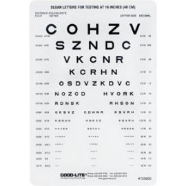 Good-Lite® Plastic Near Vision Card, Sloan Letters