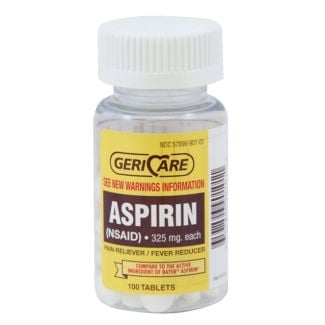 Aspirin Tablets, 325mg,100/Bottle