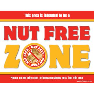 Nut Free Zone Sign