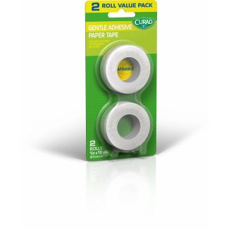 Curad Gentle Adhesive Paper Tape, 1" x 10 Yards, 2/Pack