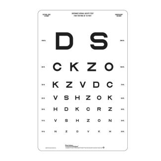 Texas Wide Spaced Sloan Letter Chart, 10 Foot