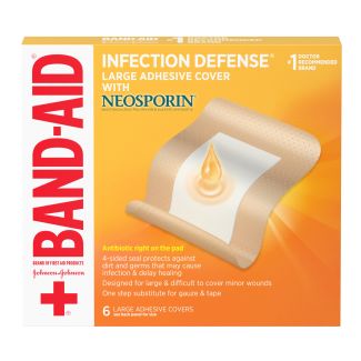 Band-Aid® w/ Neosporin, Large 3-1/2" x 4-1/2" 6/Box